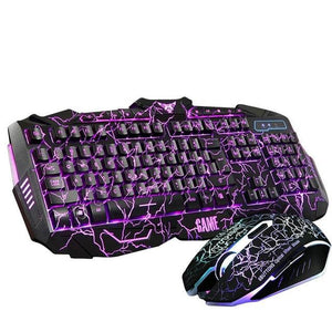 Luminous Backlit Multimedia Ergonomic Gaming Keyboard and Mouse